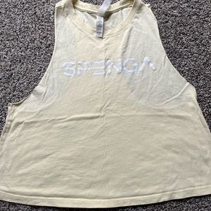 Spenga cropped yellow muscle tank